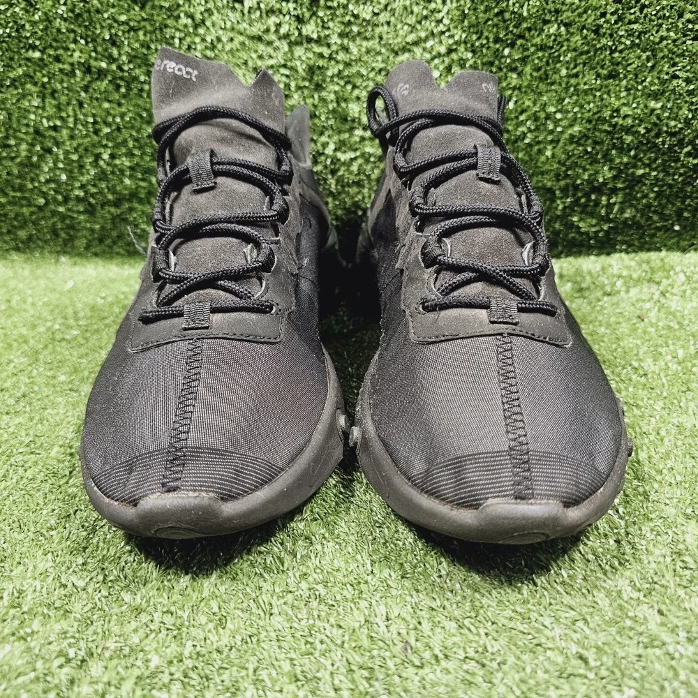 Nike React Element 55 Triple Black Athletic Sneakers BQ6166-008 Mens 12